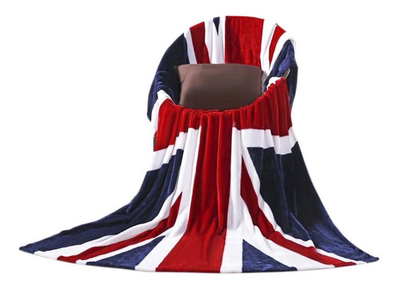 Clobeau USA/Union Jack Flag Luxury Fleece Blanket - Great British Flag Chair & Sofa Cover - Warm Soft Plush Travel Blanket - Bedspread & Beach Throw - Image 5
